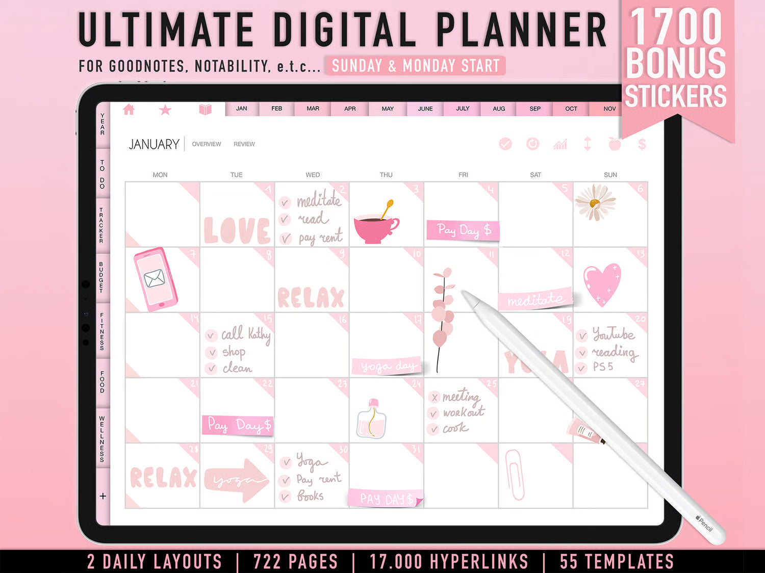 Pink Digital Planner