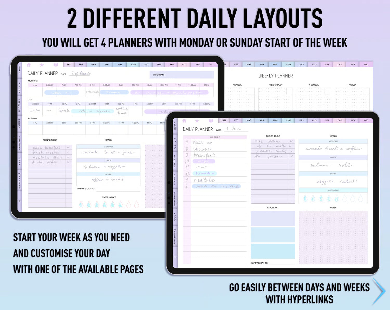Undated Digital Planner - Purple