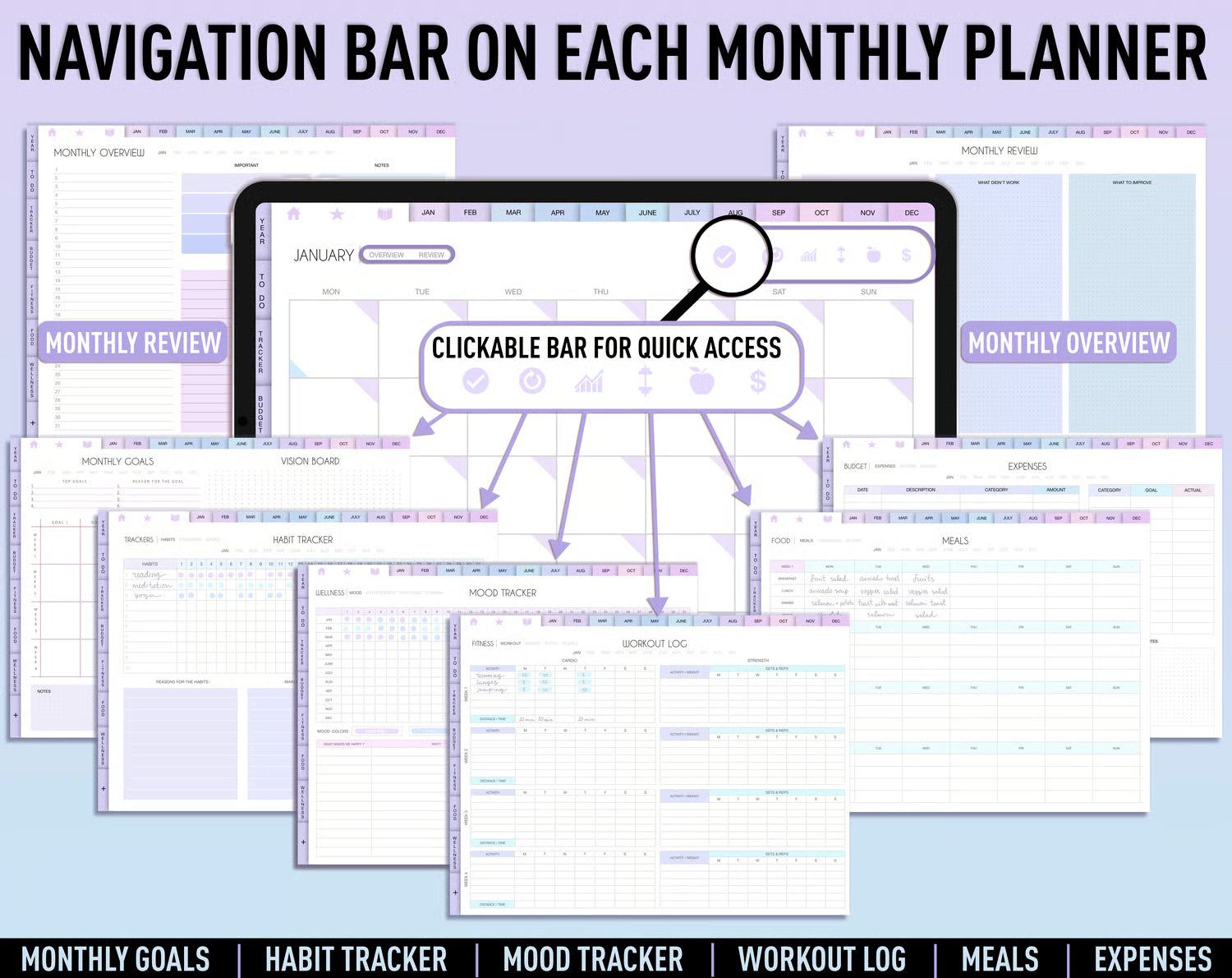 Undated Digital Planner - Purple